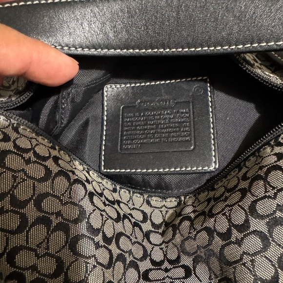 Coach Black and Gray Signature Shoulder Bag - Picture 10 of 14